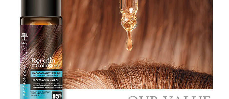 MIGE Hair Care, Keratin & Collagen Hair essential oil, Moisturizing & Smooth, K23