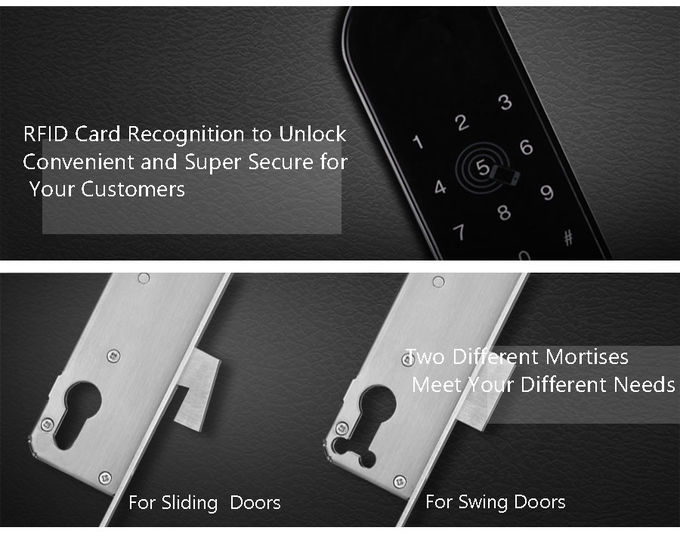 Tediton WiFi Biometric Fingerprint Aluminum Sliding Glass Door Lock Digital smart lock door