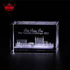 Wholesale Desk Decoration Small Size Cheap Crystal 3D Building Model 3D Laser Crystal Cube For Engraving
