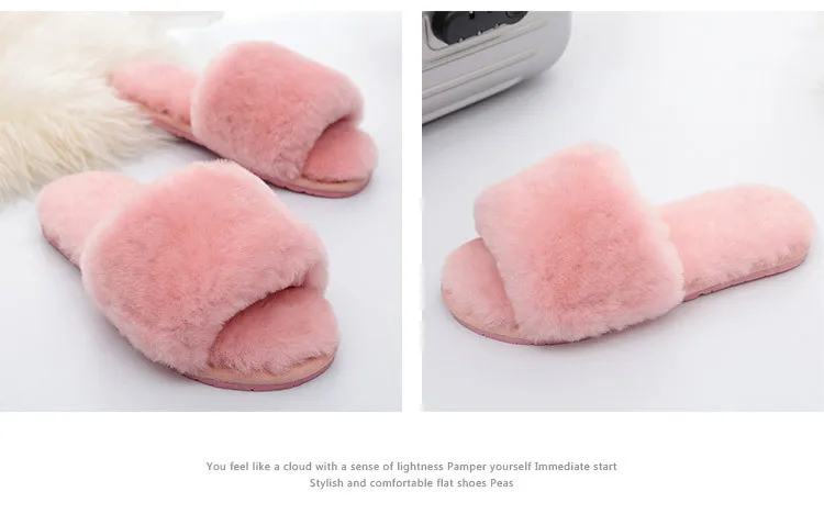 Fashion Women Indoor Faux Fur Slippers 2020 Winter Warm Furry Flat Shoes Home Sandals