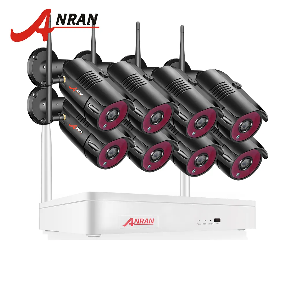 ANRAN 5MP WIRELESS CCTV 8 Channel 1920P night Security Home Wireless onvif ip camera Outdoor Wifi Nvr Kit Security CCTV System