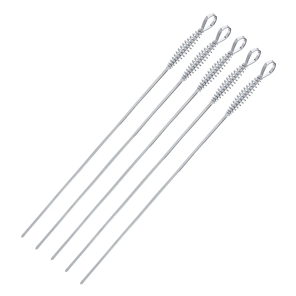 Long Reusable Stainless Steel Skewers BBQ Needle Sticks for Picnic Outdoor Indoor