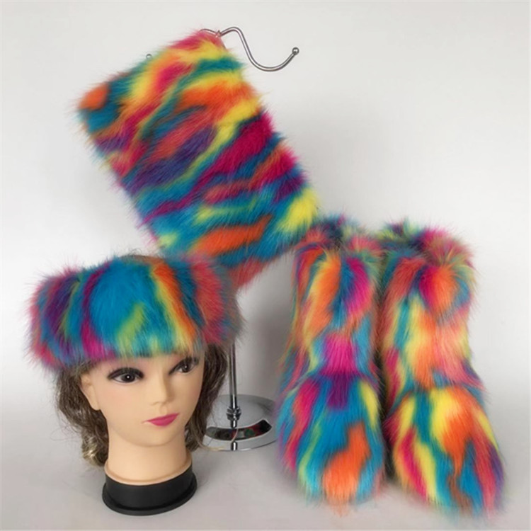 furry headband and boots
