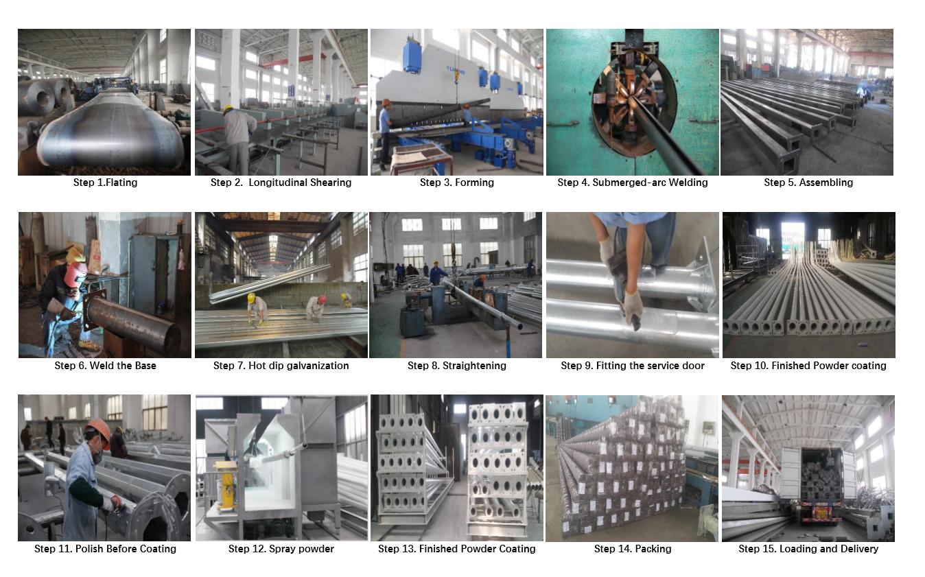 10kV-550kV Transmission Line Galvanized Steel Poles Towers 0