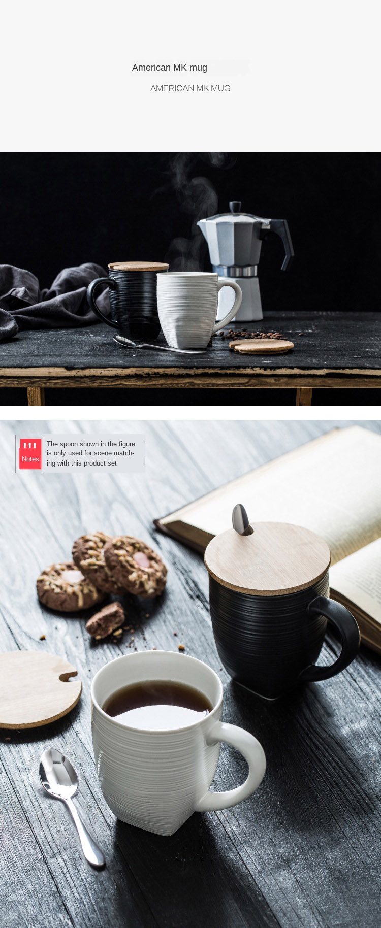 Nordic Style  Handgrip Cup Pure White Black Modern Ceramic  Coffee  Mug With Gift Box