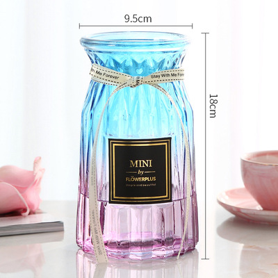 Creative Flower Decoration Glass Clear Bottle Shape Vase For Home