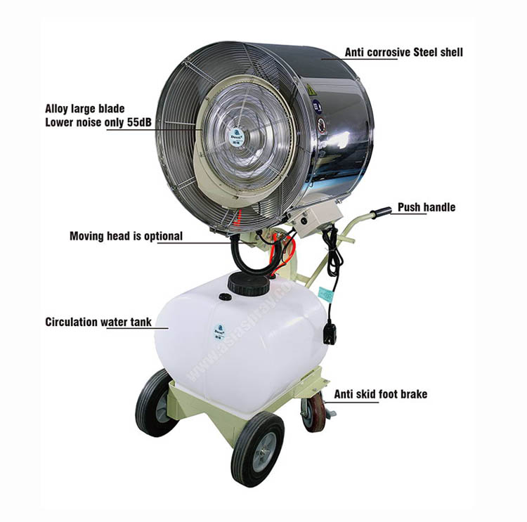 Hand Pushing Oscillating Pedestal Cooling Disinfection Mist Blower Cold Fogging Machine