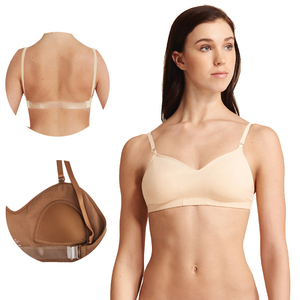 clear back strap sports bra
