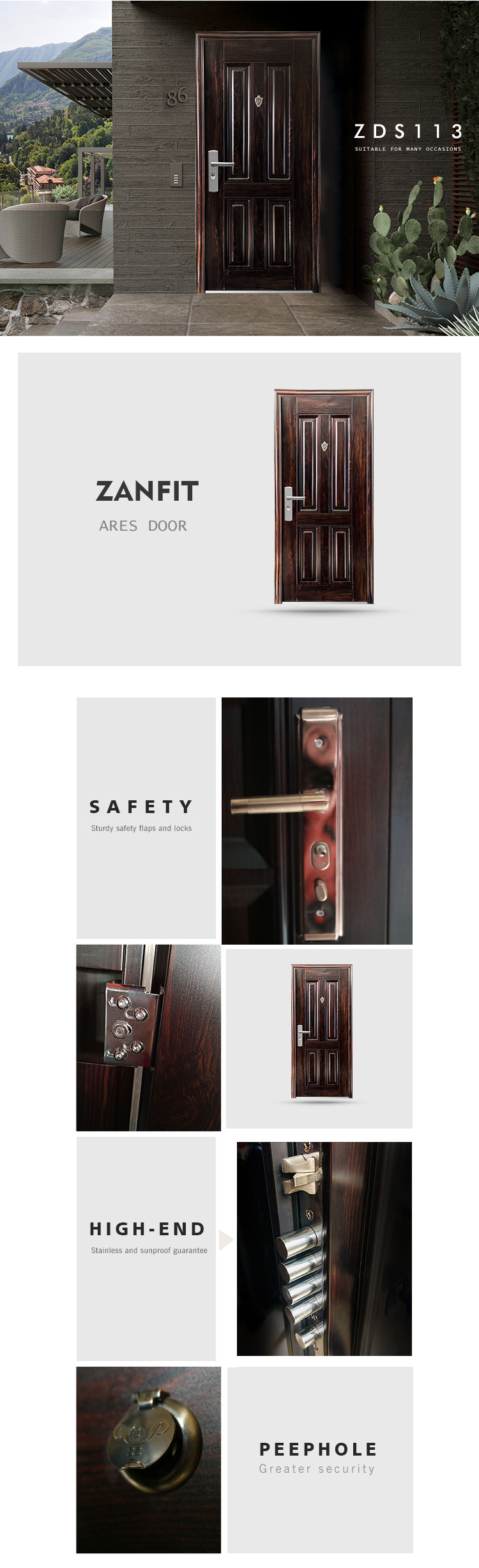 Decorative steel security doors residential
