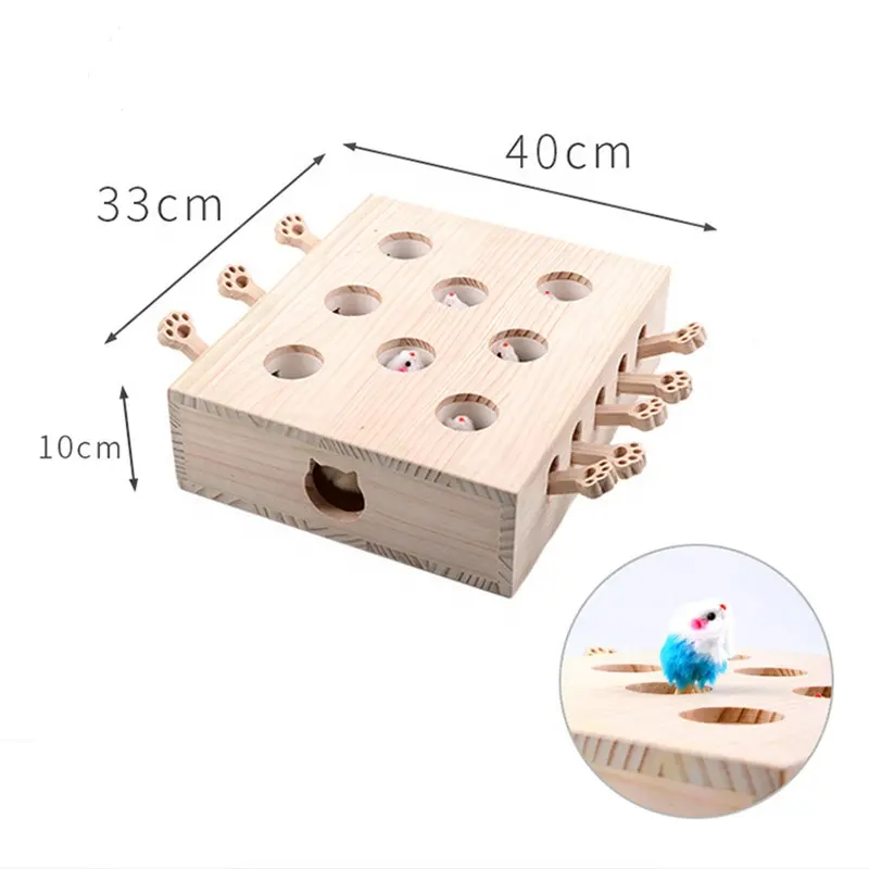 Cat toy wood pet furniture Cute Cat Whack A Mole Game Cat Wooden Toys