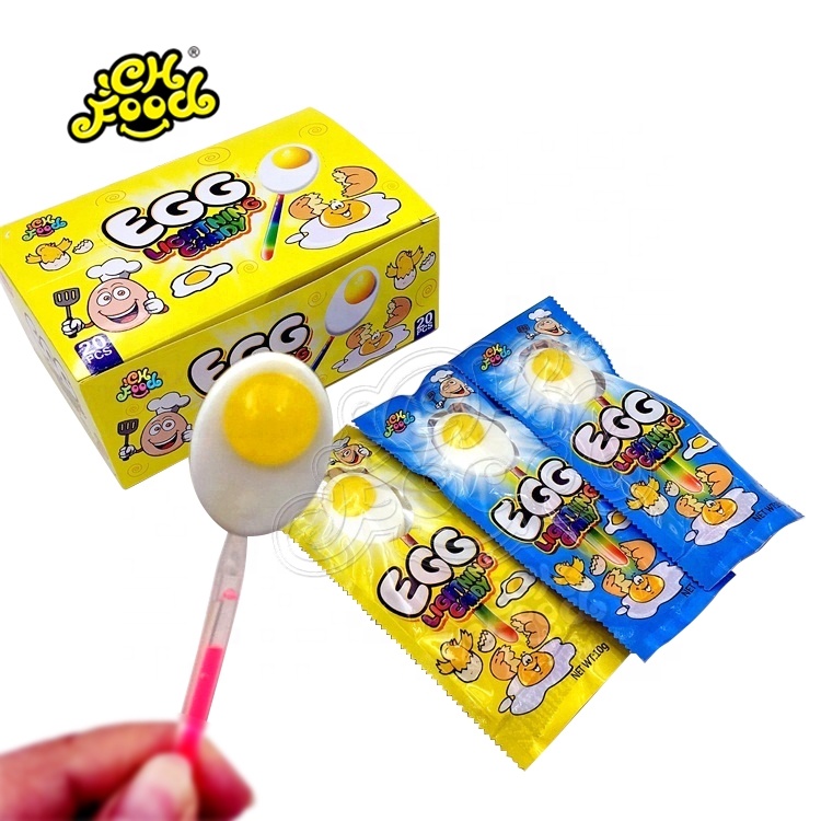 Yellow Duck And Fried Egg Shaped Lollipop Candy With Glow Stick