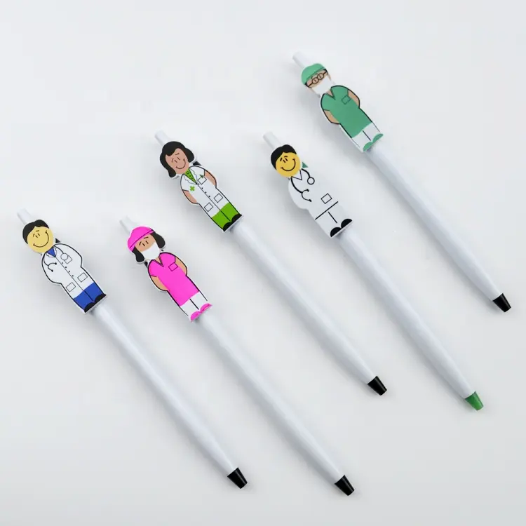 hot wholesale medical promotional doctor nurse gift ball pen with 3D custom design clip