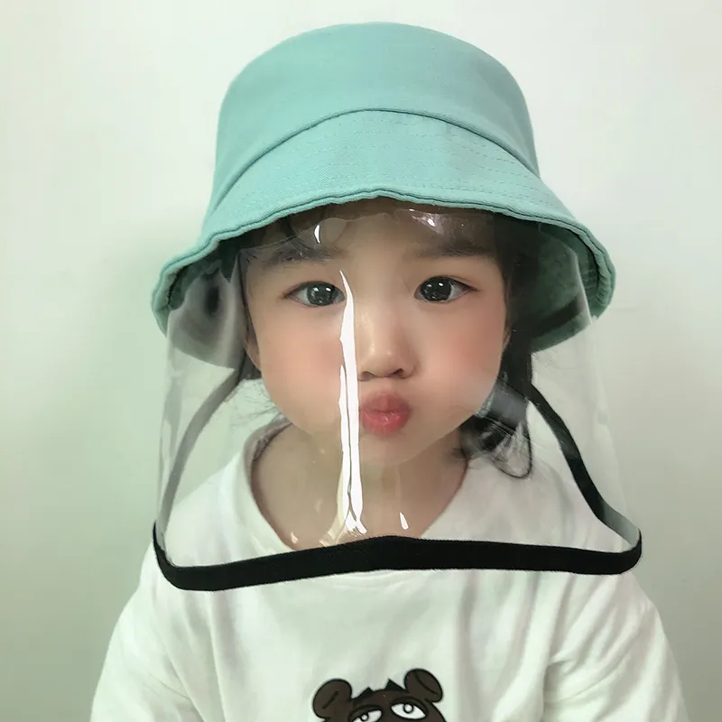 Anti-spitting Anti-dust Kids Protection Bucket Hat With Face Shield