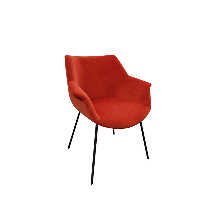 Mid Century Samt Stuhl Modern Chair Legs Casanova Armchair with Molded Arms and Spraying Metal Dining Chair Home Furniture Hotel