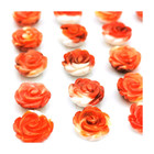 Mother of Pearl Natural Spiny Oyster Orange Shell Carved Rose Cabochon 10 mm