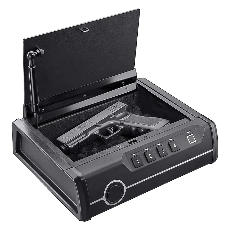 Safewell PS1201E Portable Key Electronic Fingerprint Hand Gun Safe Box