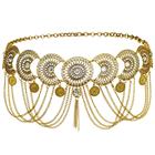 2019 Retro folk style tassel exaggerated waist chain dance silver body chain
