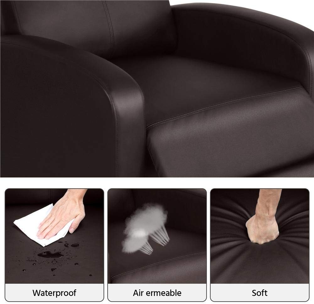 Black Leather Push Back Reclining Chair, High Quality Reclining Chair Best Selling Leather Recliner Club Chair