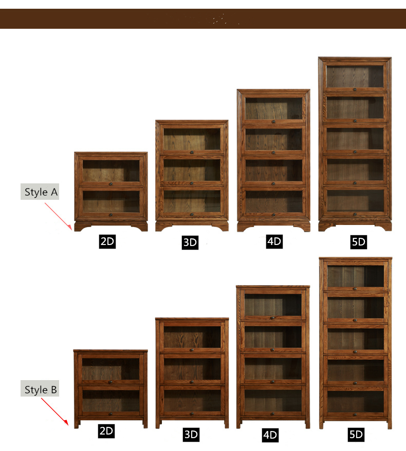 high quality solid wood household and office bookcase bookshelf with door