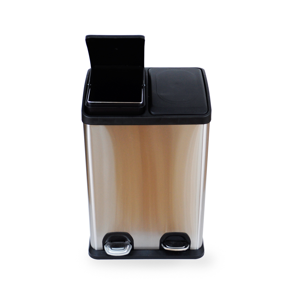 Modern 48L 60L Large Classified Metal Foot Pedal Compartments Trash Recycling Bins for Home Office