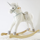 Giant Unicorn Plush Rocking Horse Balance Toy Plush Wooden Rocking Unicorn Toy