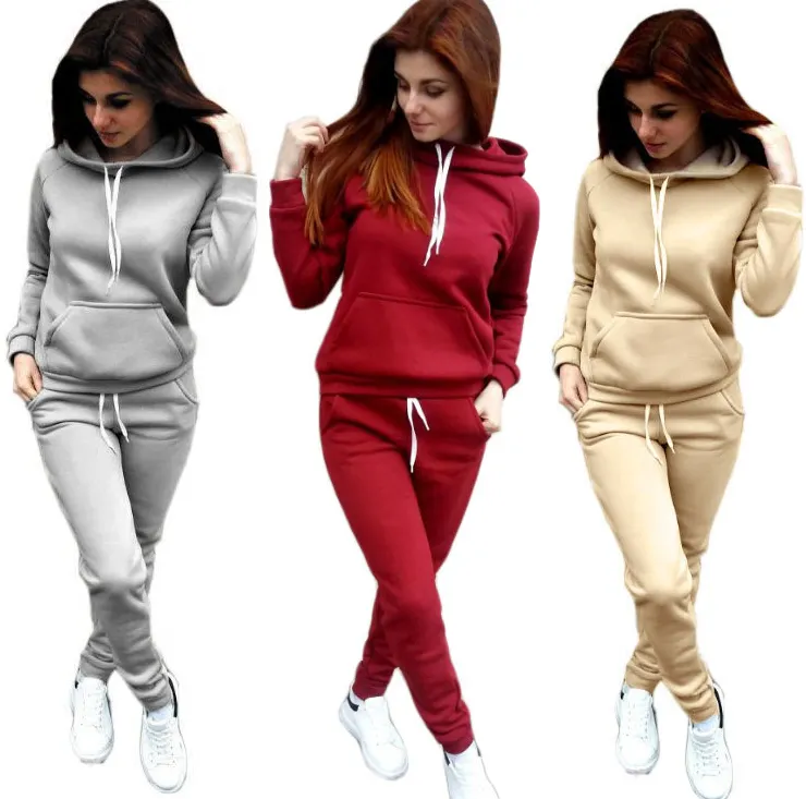 LDDRESS 2020 Women custom logo printed solid color Womens hoodie thick lined thermal sweatshirts tops and short sets 2 piece outfit