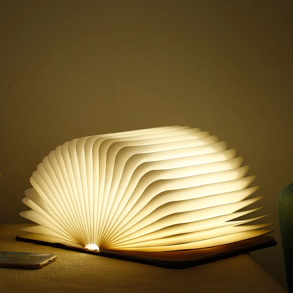 Home Night Light Foldable LED Book Lamp Folding Book Light Colorful USB Rechargeable Book Shape Light