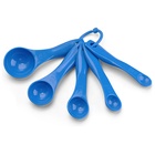 Kitchen gadgets tools 5 piece rainbow plate set plastic measuring cups and measuring spoon set