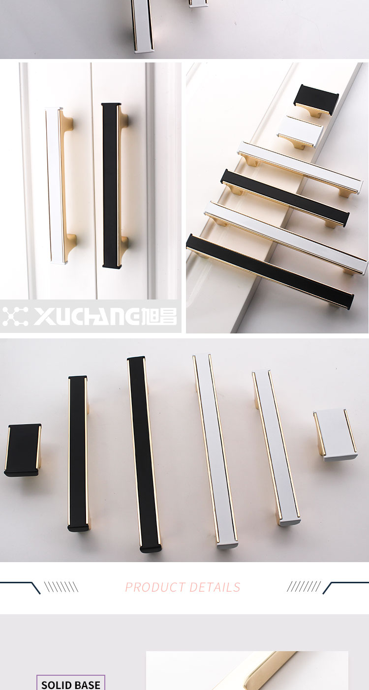 Classic Black White K Gold Zinc Drawer Knobs And Pulls For Furniture With Accessories