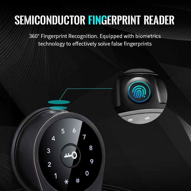 Upgrade Smartphone Wifi Digital Commercial Biometric Fingerprint Keypad smart door lock by TTlock APP