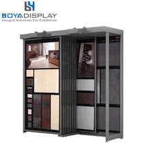 Custom Showroom Large Hanging Silding Ceramic Tile Upright Display Rack system