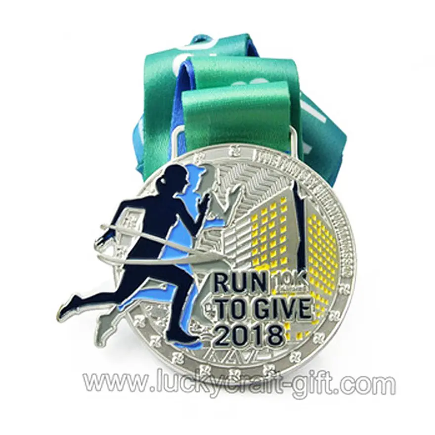 Design your own sport marathon running finisher Zinc alloy medal with lanyard