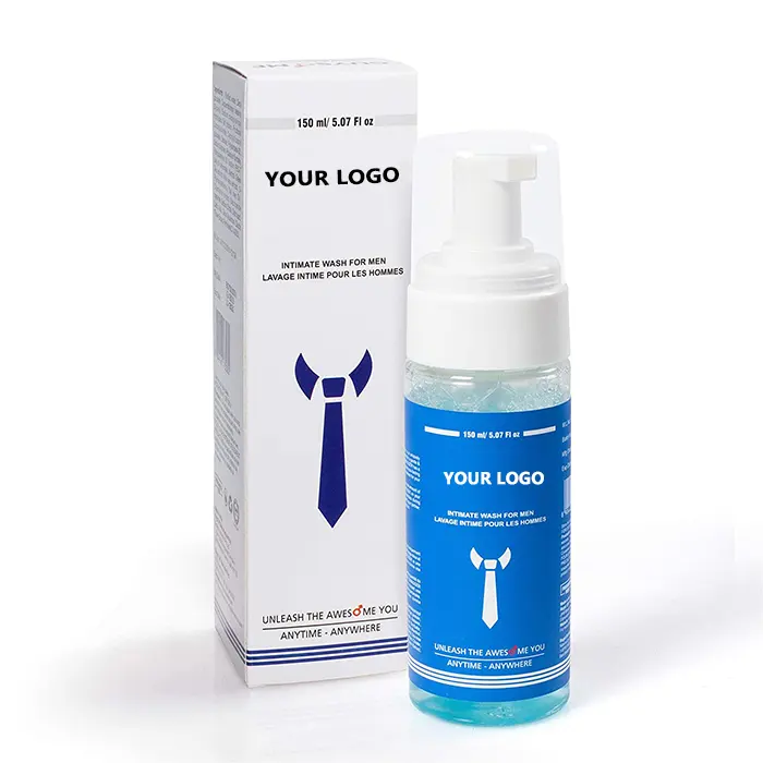 Private label custom natural remove odor daily hygiene intimate foam wash for men