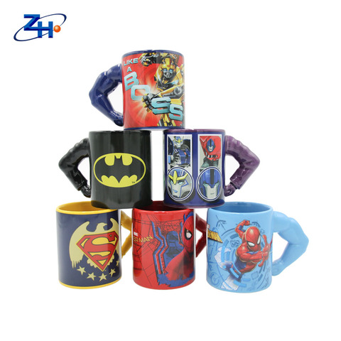 creative 11oz printed marvel man souvenir ceramic mug with