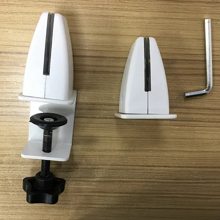Metal Clips Brackets Office Restaurant Partition Accessories White Desk Clamp Set
