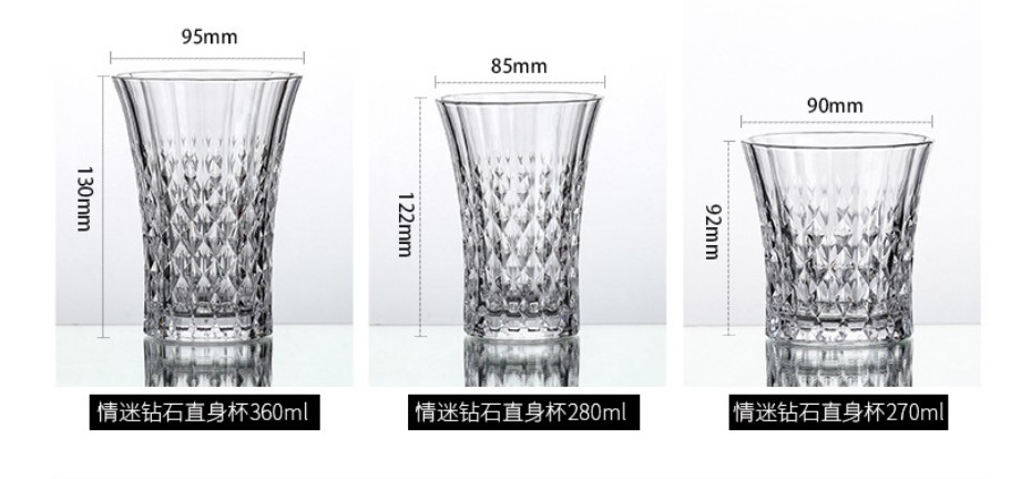 luxury crystal glass fashion goblet Portuguese diamond pattern red wine glass