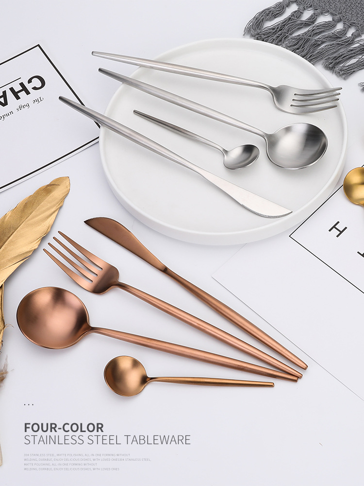 Bulk Black Plated Flatware Sets 18/10 Silverware Set Tableware Sets Wholesale