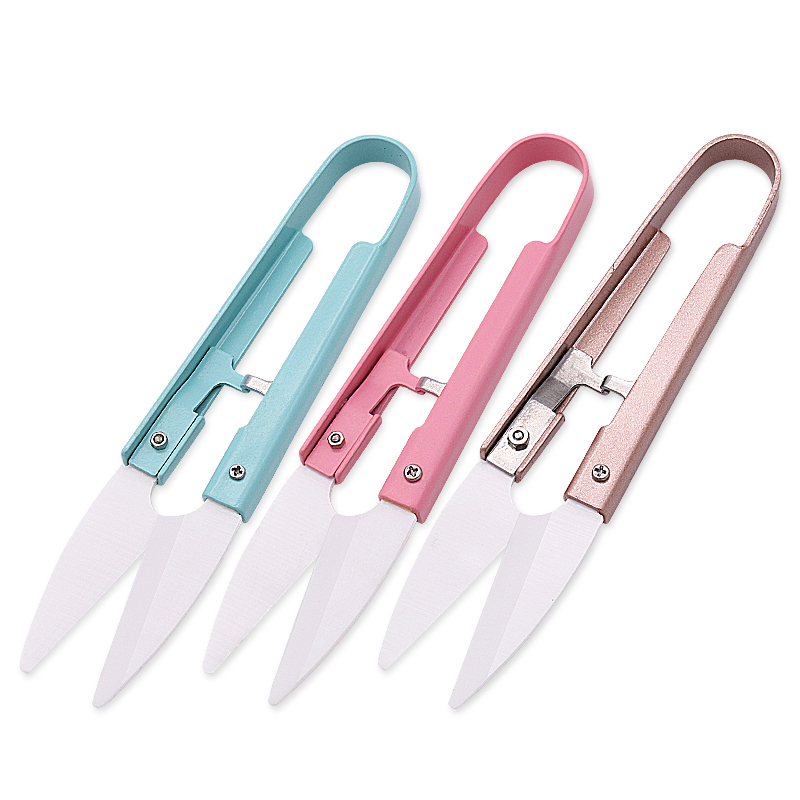 colorful ceramic fishing spring sewing accessories mini scissors rose gold yarn cutter