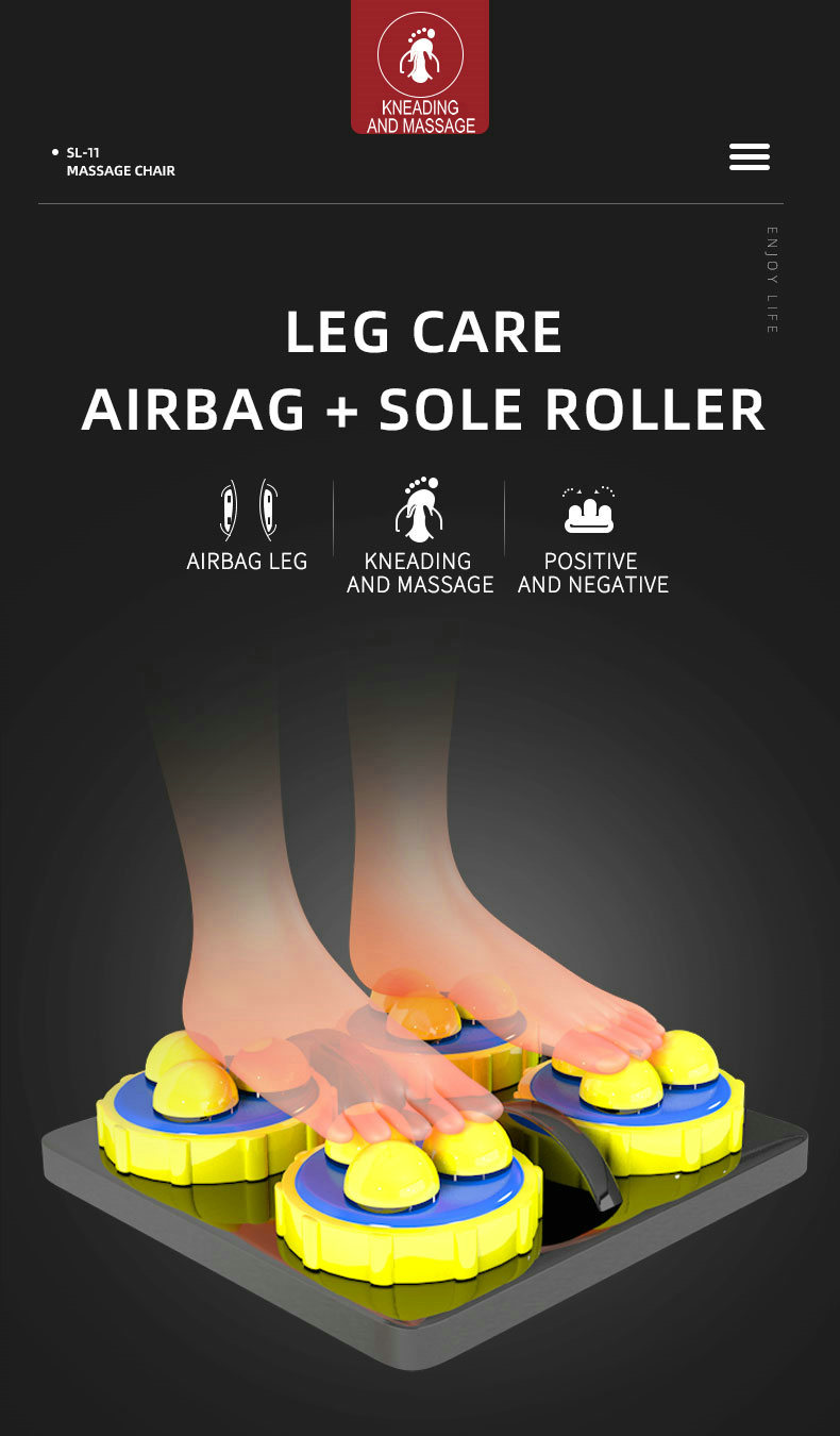 SL track and 3D massage chair with shiatsu and kneading luxury massage chair