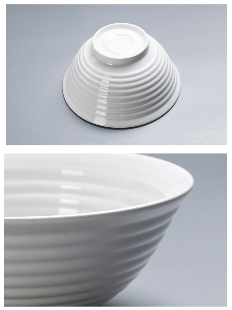 Restaurant Wedding Event Glossy With Cross Grain Noodle Bowl Ceramic White