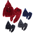Velour Tracksuit 2Pcs Hoodie Kids Boys Autumn Winter Sports Clothes Set Toddler Children