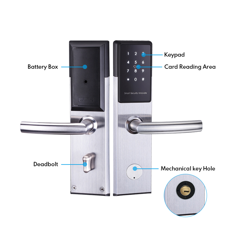APP Magnetic Card Encoder Digital Password Smart Hotel Door Lock System for Hotel Management