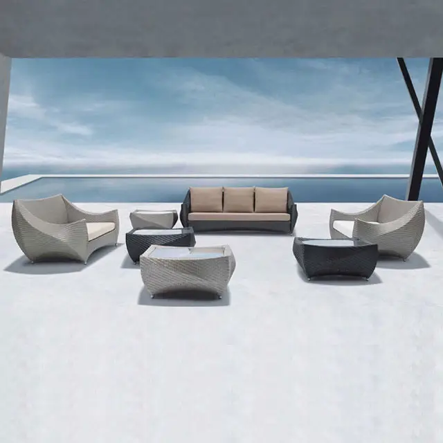 Mr.Dream leisure modern hotel villa project customized KD patio rattan outdoor furniture sets