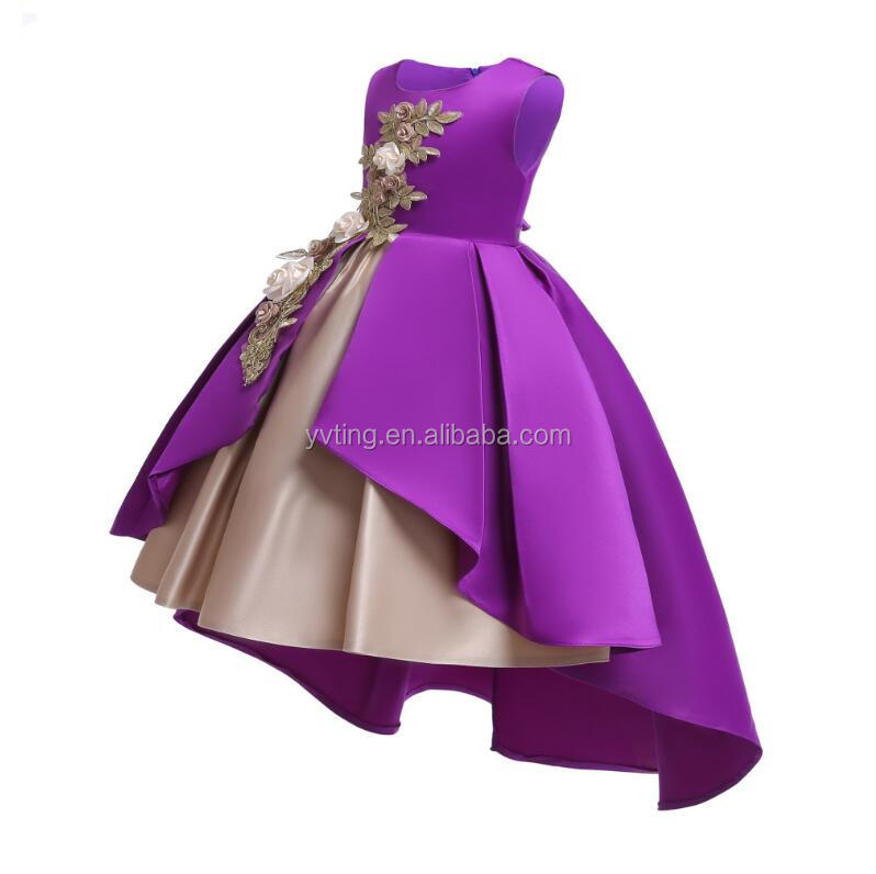 Floral Embroidery Sleeveless Princess Party Dress Girl Multicolor Princess Dress