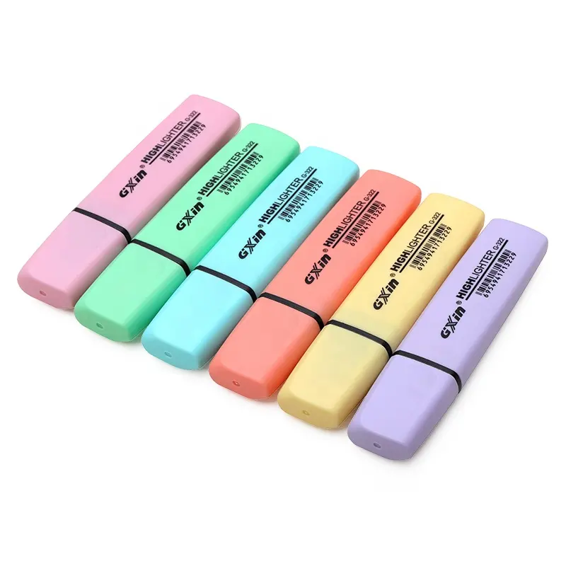 GXIN low odor multi color fluorescent pastel highlighter marker pen set