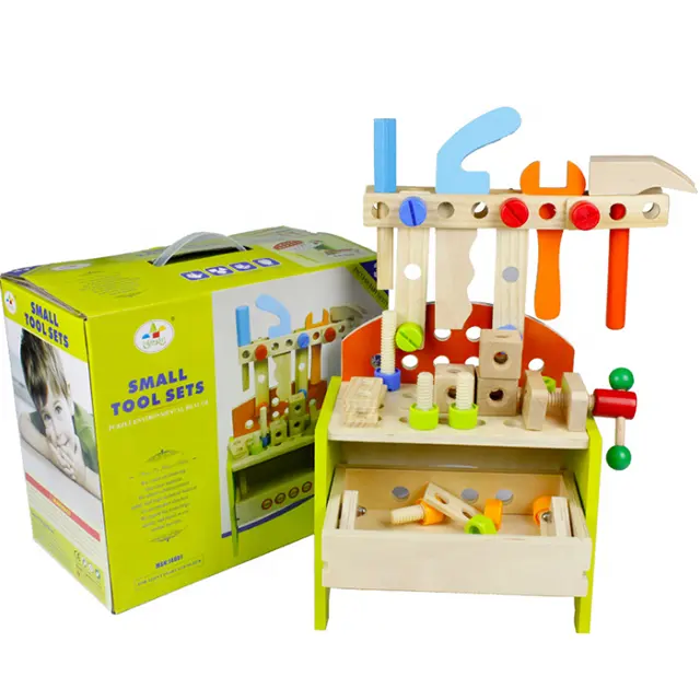 Детский стол для инструментов, Комбинированная гайка, экологически чистая сборная деревянная игрушка