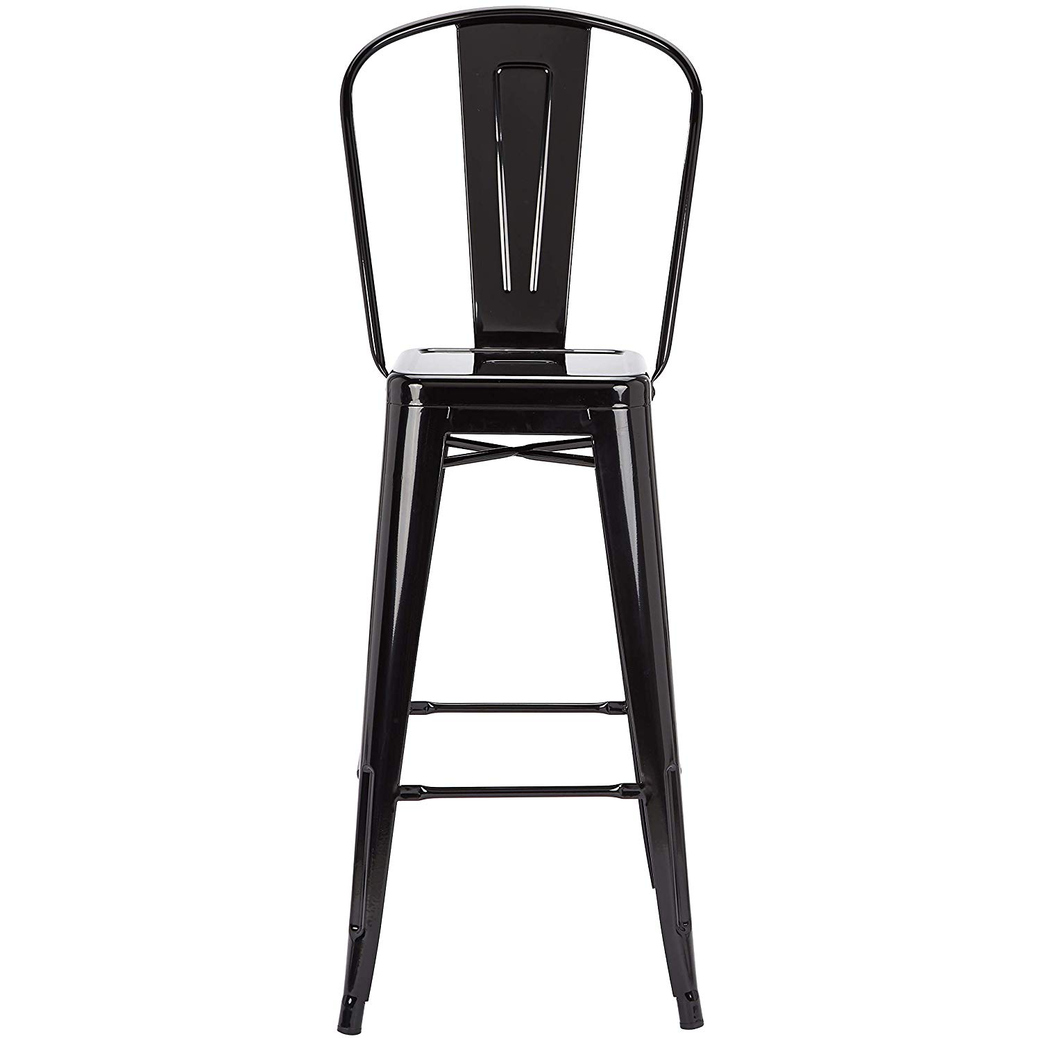 Full Metal Silla Bar Industrial Bar Furniture Black Silver Kitchen Counter Height Bar Stools Backs
