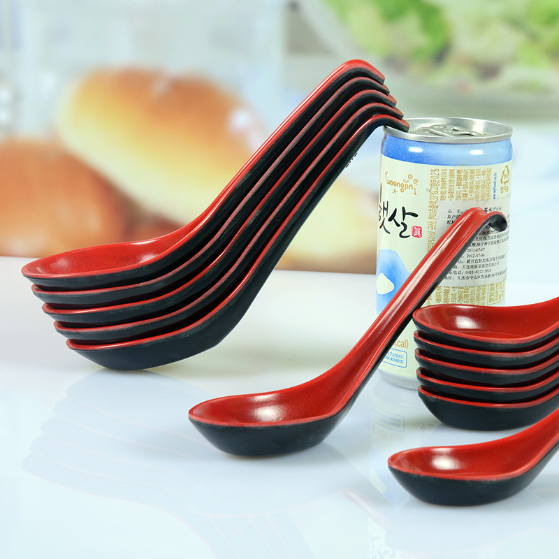 High-grade melamine plastic tableware ramen bowl set restaurant soup spoon with hook