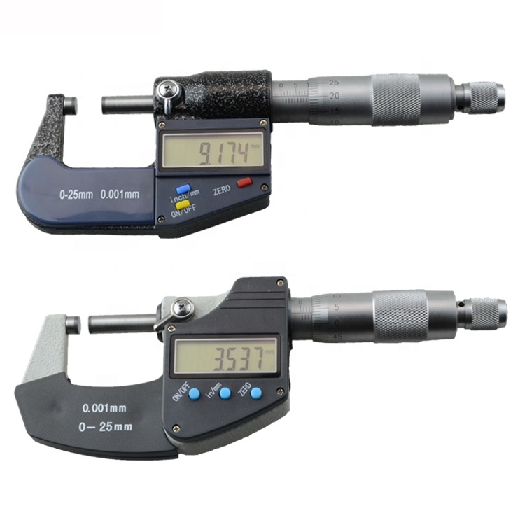 0-25MM Digital Display Micrometer,Chrome Plated Alloy Digital Display High Accuracy Low Error Micrometer 0.001mm Resolution