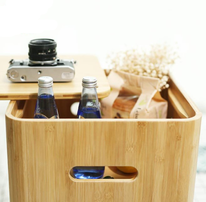 Bamboo storage foot stool multifunction coffee table tea table bamboo stool
